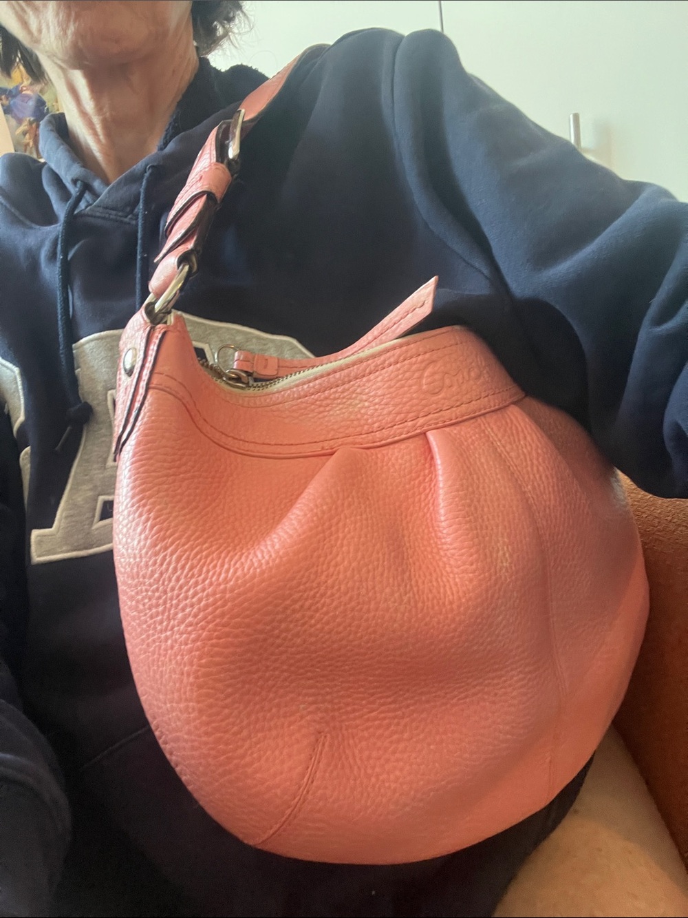 Coach Pebbled Leather Shoulder Bag in Rose Pink - Picture 4 of 7